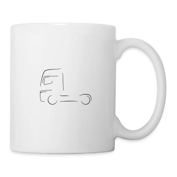 Silhouette de camion - Mug blanc - blanc - Droite