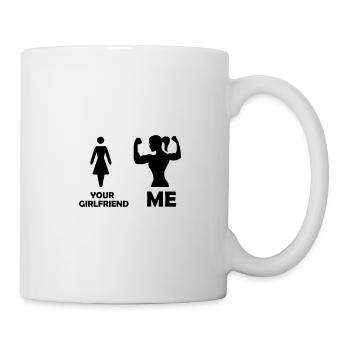 your girlfriend fitness me - Tasse - Weiß - Rechts