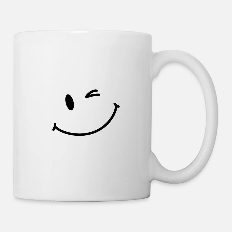 Happy Face - Tasse - Weiß