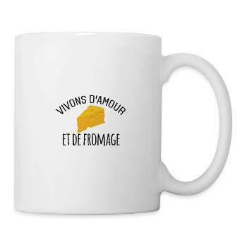 Vivons d'amour et de fromage - Mug blanc - blanc - Droite