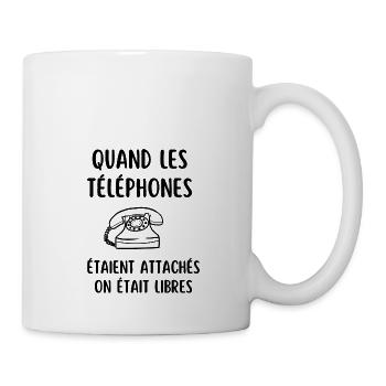 quand les téléphones étaient attachés - Mug blanc - blanc - Droite