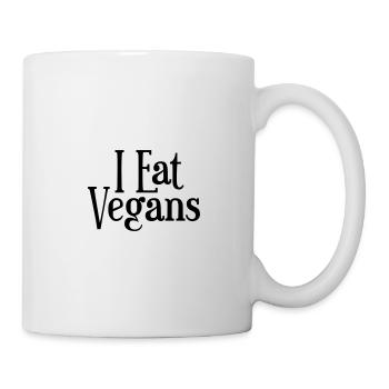 Je mange des végétaliens - Mug blanc - blanc - Droite