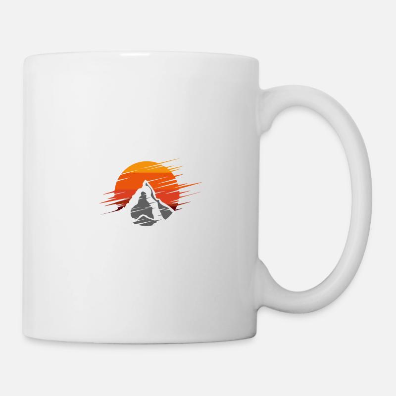Mountain_Sunset_Emblem (hiver) - Mug blanc - blanc