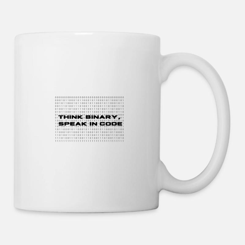 Think binary - speak in code³ - Tasse - Weiß
