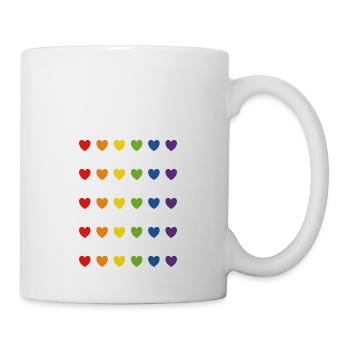 Regenbogen-Pride-Herzen - Tasse - Weiß - Rechts