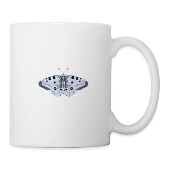 Papillons : L’Apollon rouge - Mug blanc - blanc - Droite
