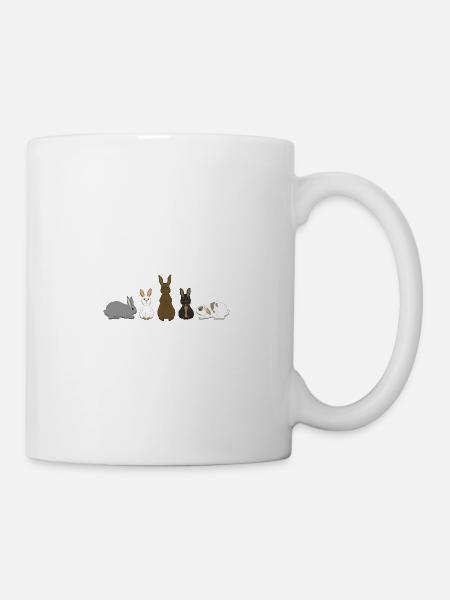 5 Kaninchen - Tasse - Weiß