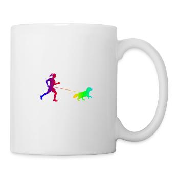 Geländelauf - Canicross - Hund - Hundesport Läufer - Tasse - Weiß - Rechts