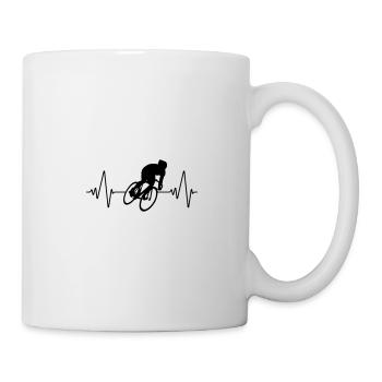 Bicycle heartbeat Heartbeat bike wheel - Mug - white - Right