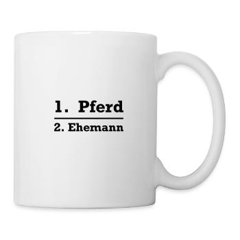 Pferd vor Ehemann - Tasse - Weiß - Rechts