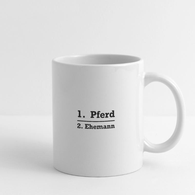 Pferd vor Ehemann Tasse