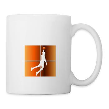 Basketball player jumps high in the air hoop - Mug - white - Right