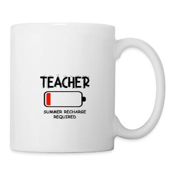 Teacher Battery Empty Summer Charging - Mug - white - Right