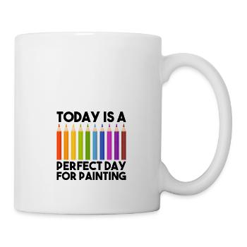 Artiste cool aujourd’hui : un peintre peintre de peinture de jour parfait - Mug blanc - blanc - Droite