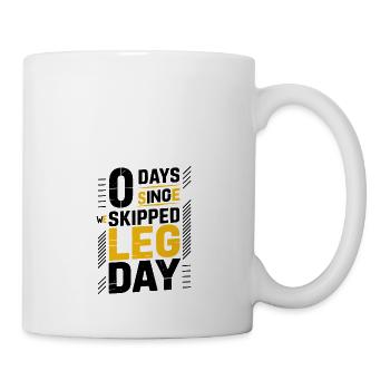 Powerlifting Bodybuilder 0 jours depuis Jambe sautée - Mug blanc - blanc - Droite