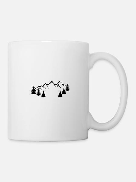berge natur - Tasse - Weiß