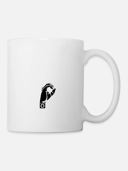 USA Gebärdensprache Buchstabe O - Tasse - Weiß