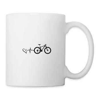 Rythme cardiaque de vélo - Mug blanc - blanc - Droite