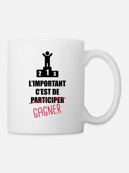 L'important c'est de participer,gagner - Mug blanc - blanc