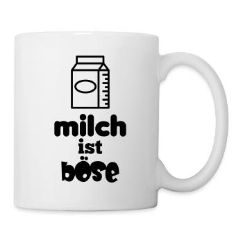 Milch ist böse - Tasse - Weiß - Rechts