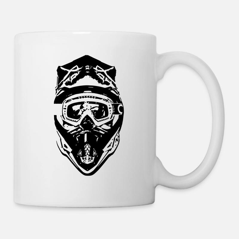 MX Helm Moped MTB - Tasse - Weiß