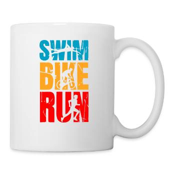 Triathlon Swim Bike Run - Mug blanc - blanc - Droite