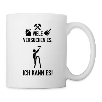 Ich kann es als Maler und Verputzer - Tasse - Weiß - Rechts
