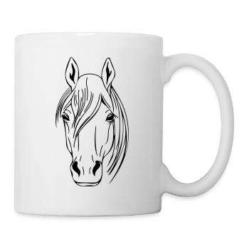 Pferdekopf Vector - Tasse - Weiß - Rechts