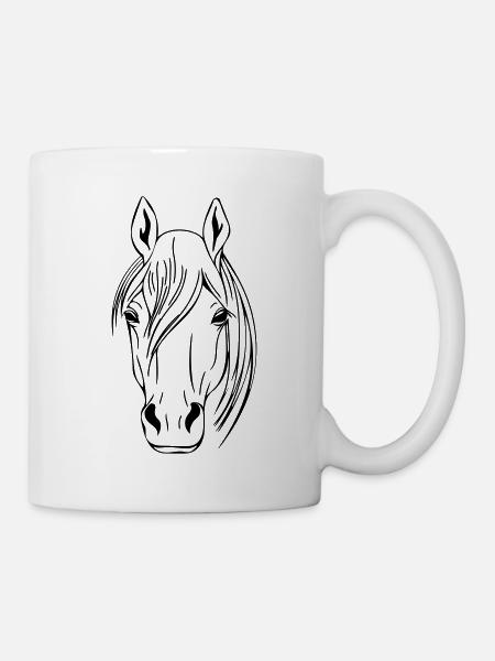 Pferdekopf Vector - Tasse - Weiß