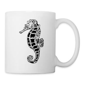 Vintage Seahorse - Vector Style - Mug - white - Right