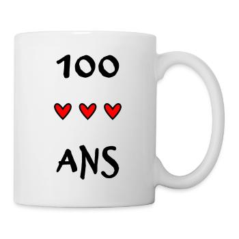 100 ANS. 100e ANNIVERSAIRE. ANNIVERSAIRE 100 ANS. - Mug blanc - blanc - Droite
