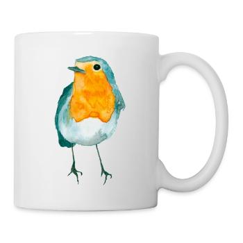 Robin Aquarelle - Mug blanc - blanc - Droite