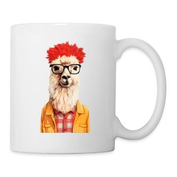 Hipster lama #lama - Mug - white - Right