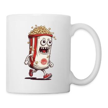 Funny Popcorn Monster Halloween Design - Mug - white - Right
