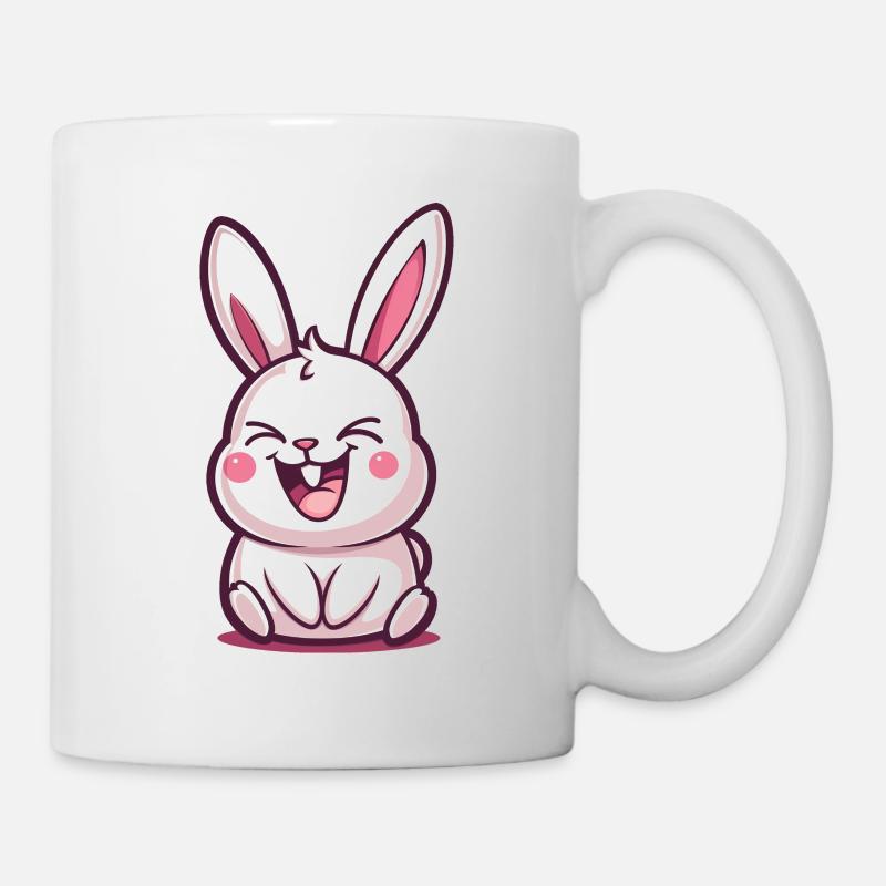 Lapin content, lapin qui rigole - Mug blanc - blanc