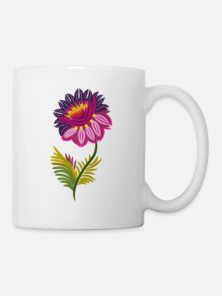 Schöne isolierte Blumen - Tasse - Weiß