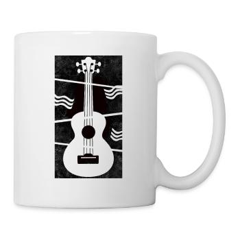 Ukulele meets geometry black - Tasse - Weiß - Rechts