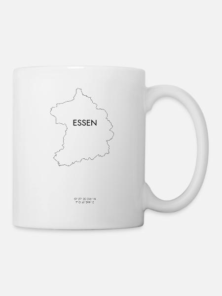 Essen Stadtkarte Deutschland - Tasse - Weiß