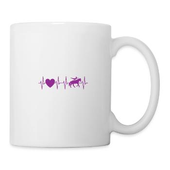 Volti Herzschlag lila - Voltigierer Geschenk - Tasse - Weiß - Rechts