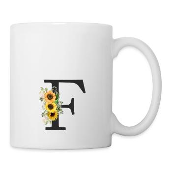 F Monogram Sunflowers - Mug - white - Right