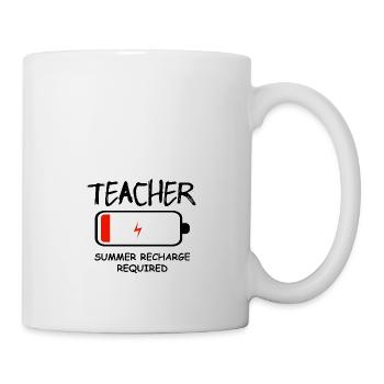 Teacher Battery Empty Summer Charging - Mug - white - Right