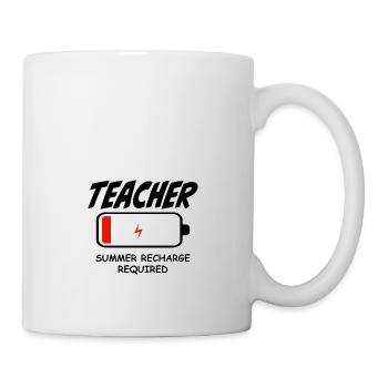 Teacher Battery Empty Summer Charging - Mug - white - Right