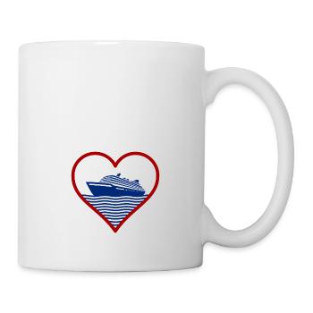 Kreuzfahrt Herz rot - Tasse - Weiß - Rechts