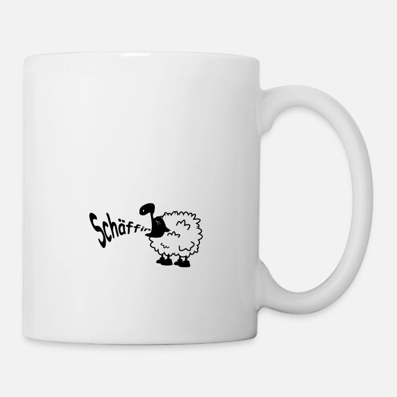 Schaf sagt Schäffin - humor Schafe Design - Tasse - Weiß