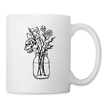 Flowers In Glass Gift Idea - Mug - white - Right