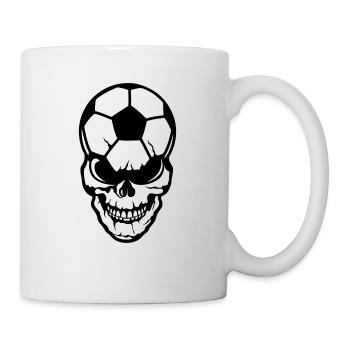Fußball Kopf des Todes Schädel Schädel - Tasse - Weiß - Rechts
