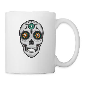 Skull Mexican Style, Día de Muertos - Tasse - Weiß - Rechts