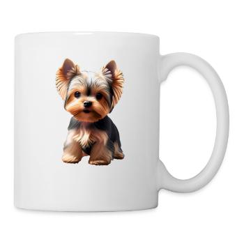 Chien - Yorkshire Terrier - Mug blanc - blanc - Droite
