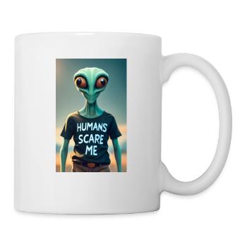Alien - Humans scare me - Mug - white - Right