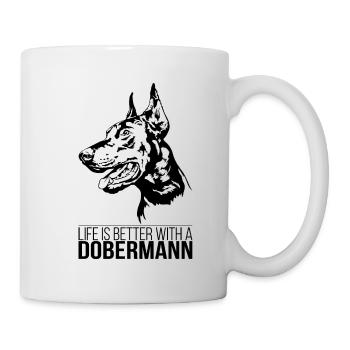 La vie des dobermans est meilleure Chiens Chiens Wilsigns - Mug blanc - blanc - Droite